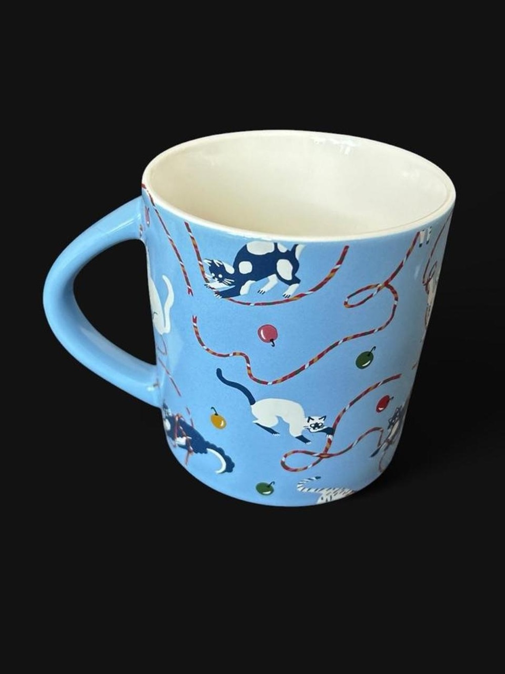 Blue Christmas Cat Mug